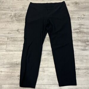 Eileen Fisher Women's Solid Black Size M Straight Leg Skinny Stretch Dress Pants
